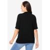 Woman Within Plus Size Lightweight Short Sleeve V-Neck Cardigan(Black)