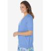 Woman Within Plus Size Lightweight Short Sleeve V-Neck Cardigan(French Blue)