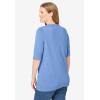 Woman Within Plus Size Lightweight Short Sleeve V-Neck Cardigan(French Blue)