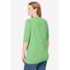 Woman Within Plus Size Lightweight Short Sleeve V-Neck Cardigan(Pistachio)