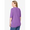 Woman Within Plus Size Lightweight Short Sleeve V-Neck Cardigan(Pretty Violet)