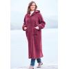 Woman Within Plus Size Long Hooded Berber Fleece Coat(Black)