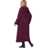 Woman Within Plus Size Long Hooded Berber Fleece Coat(Heather Charcoal)