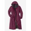 Woman Within Plus Size Long Hooded Taslon Jacket(Bark)