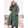 Woman Within Plus Size Long Hooded Taslon Jacket(Navy)