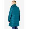 Woman Within Plus Size Long Packable Puffer Jacket(Grenadine Ombre)