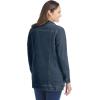 Woman Within Plus Size Long Stretch Denim Jacket Oversized Jean Jacket(Indigo)