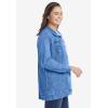 Woman Within Plus Size Long Stretch Denim Jacket Oversized Jean Jacket(Light Stonewash Sanded)