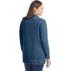 Woman Within Plus Size Long Stretch Denim Jacket Oversized Jean Jacket(Medium Stonewash)