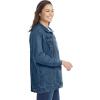 Woman Within Plus Size Long Stretch Denim Jacket Oversized Jean Jacket(Medium Stonewash)