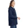 Woman Within Plus Size Long Stretch Denim Jacket Oversized Jean Jacket(Midnight Sanded)