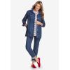Woman Within Plus Size Long Stretch Denim Jacket Oversized Jean Jacket(White)