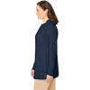 Woman Within Plus Size Long-Sleeve Pointelle Cardigan(Navy)