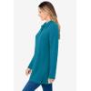 Woman Within Plus Size Long-Sleeve Polo Shirt(Deep Teal)