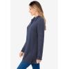 Woman Within Plus Size Long-Sleeve Polo Shirt(Heather Navy)