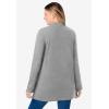 Woman Within Plus Size Long-Sleeve Polo Shirt(Medium Heather Grey)