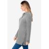 Woman Within Plus Size Long-Sleeve Polo Shirt(Medium Heather Grey)