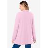 Woman Within Plus Size Long-Sleeve Polo Shirt(Pink)