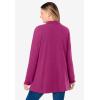 Woman Within Plus Size Long-Sleeve Polo Shirt(Raspberry)