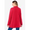 Woman Within Plus Size Long-Sleeve Polo Shirt(Vivid Red)