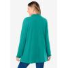 Woman Within Plus Size Long-Sleeve Polo Shirt(Waterfall)