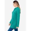 Woman Within Plus Size Long-Sleeve Polo Shirt(Waterfall)