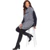 Woman Within Plus Size Marled Knit Cowl Neck Poncho(Black White Marled)