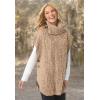 Woman Within Plus Size Marled Knit Cowl Neck Poncho(New Khaki Chocolate Marled)