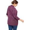 Woman Within Plus Size Marled Zip-Front Cable Knit Cardigan(Navy Sky Blue Marled)