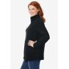 Woman Within Plus Size Microfleece Quarter-Zip Pullover(Black)