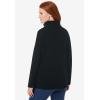 Woman Within Plus Size Microfleece Quarter-Zip Pullover(Black)