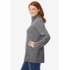 Woman Within Plus Size Microfleece Quarter-Zip Pullover(Black Marled)