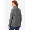 Woman Within Plus Size Microfleece Quarter-Zip Pullover(Black Marled)
