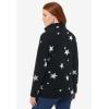 Woman Within Plus Size Microfleece Quarter-Zip Pullover(Black White Stars)