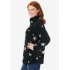 Woman Within Plus Size Microfleece Quarter-Zip Pullover(Black White Stars)