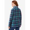 Woman Within Plus Size Microfleece Quarter-Zip Pullover(Blue Plaid)