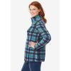 Woman Within Plus Size Microfleece Quarter-Zip Pullover(Blue Plaid)