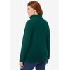 Woman Within Plus Size Microfleece Quarter-Zip Pullover(Emerald Green)