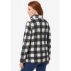 Woman Within Plus Size Microfleece Quarter-Zip Pullover(Ivory Buffalo Plaid)