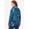 Woman Within Plus Size Microfleece Quarter-Zip Pullover(Navy Fun Tie Dye)