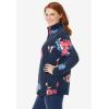 Woman Within Plus Size Microfleece Quarter-Zip Pullover(Navy Graphic Floral)