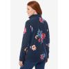 Woman Within Plus Size Microfleece Quarter-Zip Pullover(Navy Graphic Floral)