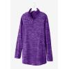Woman Within Plus Size Microfleece Quarter-Zip Pullover(Radiant Purple Marled)