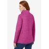 Woman Within Plus Size Microfleece Quarter-Zip Pullover(Raspberry Marled)