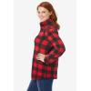 Woman Within Plus Size Microfleece Quarter-Zip Pullover(Vivid Red Buffalo Plaid)