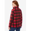 Woman Within Plus Size Microfleece Quarter-Zip Pullover(Vivid Red Buffalo Plaid)