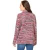 Woman Within Plus Size Multi Marled Cardigan(Black Red Space Dye)