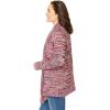 Woman Within Plus Size Multi Marled Cardigan(Black Red Space Dye)