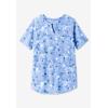 Woman Within Plus Size Notch-Neck Pocket Tee(French Blue Americana Tie Dye)