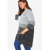 Woman Within Plus Size Ombre Shaker Cardigan(Black Ombre)